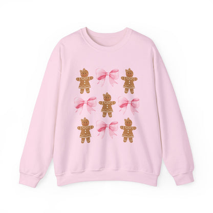 Coquette Pink Gingerbread Christmas Sweatshirt