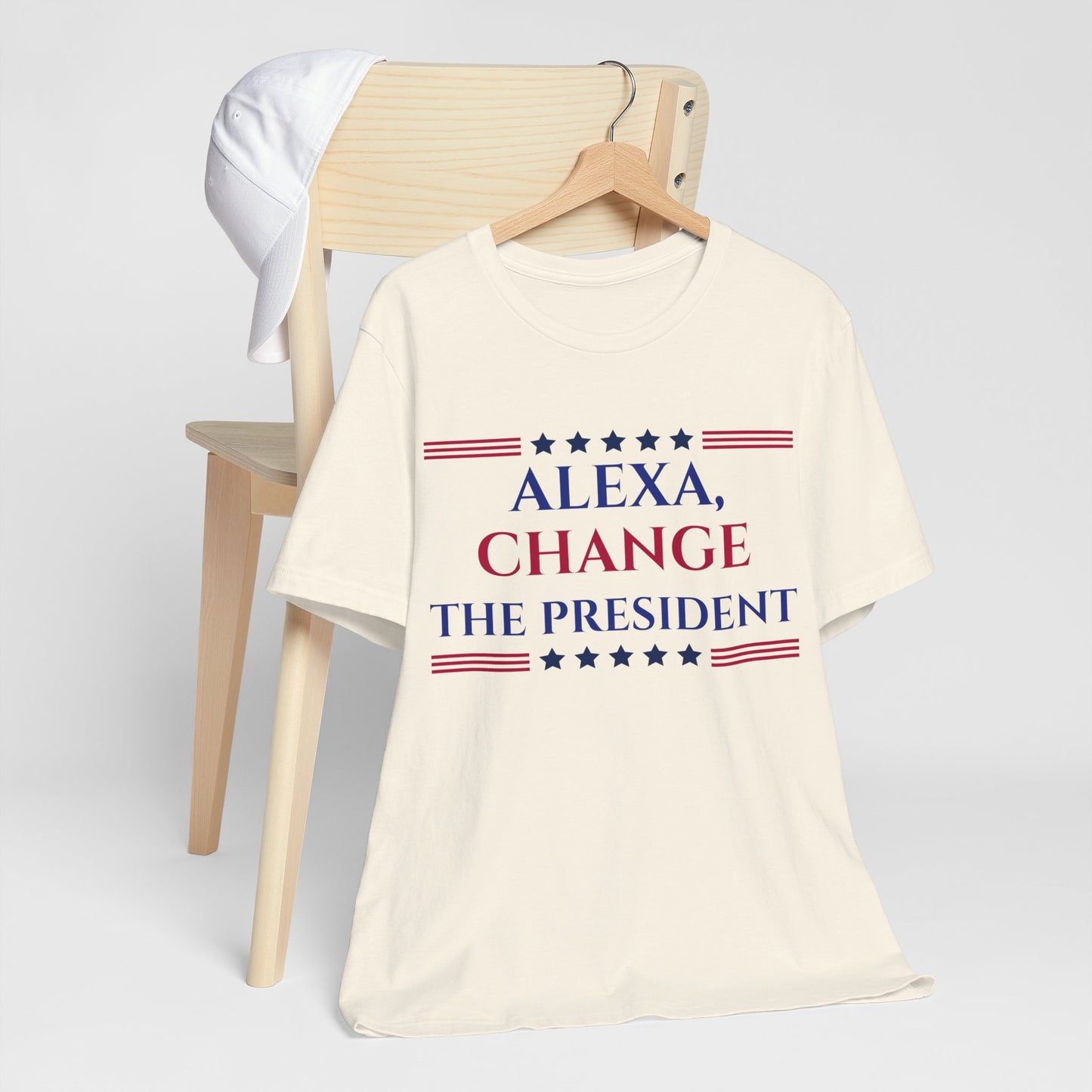 ALEXA, CHANGE THE PRESIDENT Unisex Jersey Short Sleeve Tee