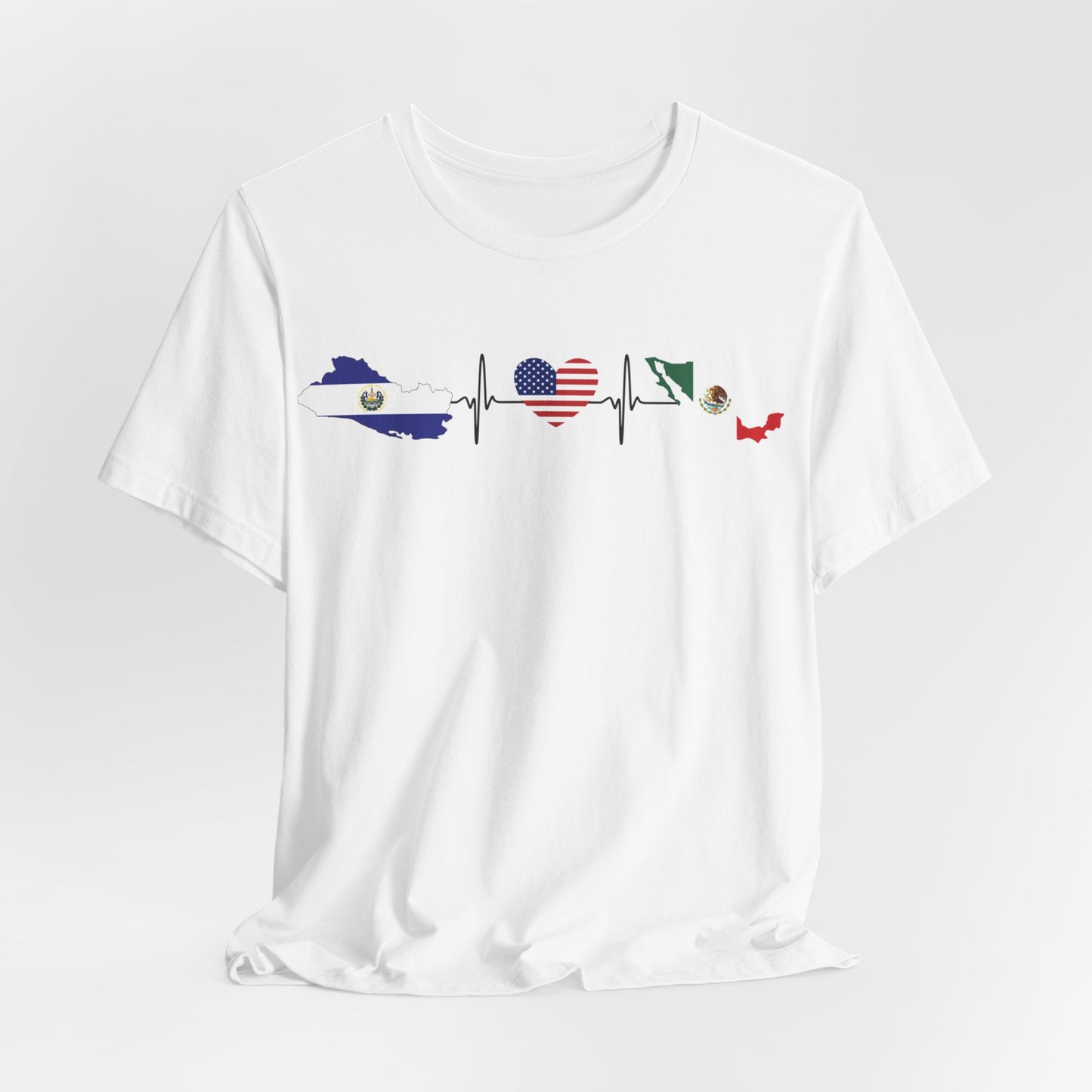 Heritage Heartbeat Tee: USA, El Salvador & Mexico