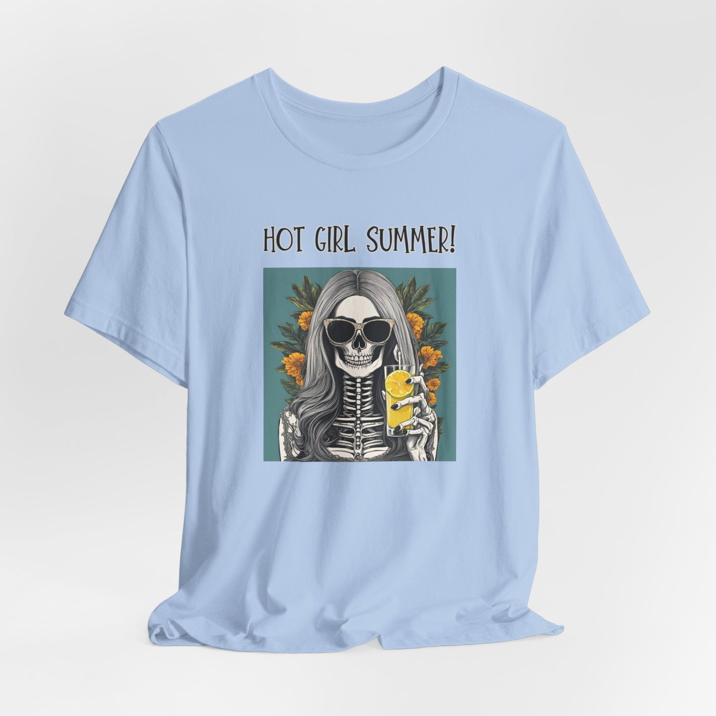 Hot Girl Summer Skeleton Drinking Margarita Tee