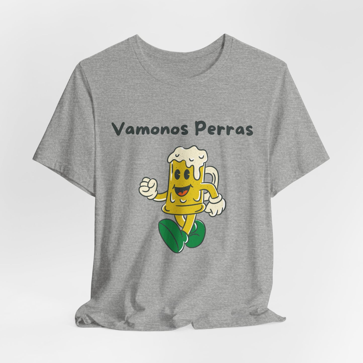 Vamonos Perras Cheerful Beer Mug T-Shirt | Unisex Jersey Short Sleeve Tee