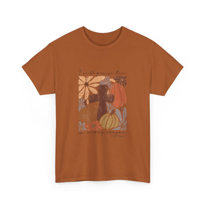 Religious Cross and Pumpkin Unisex Tee