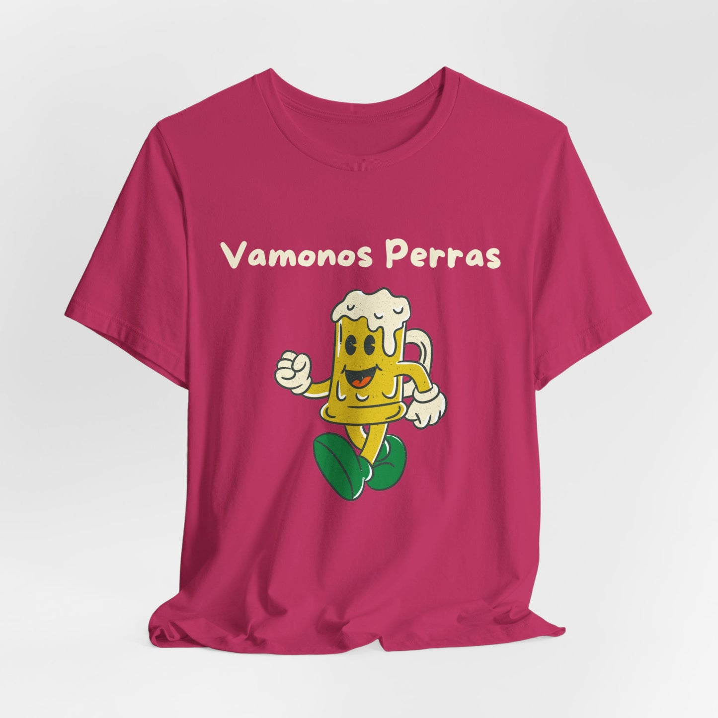 Vamonos Perras Cheerful Beer Mug T-Shirt | Unisex Jersey Short Sleeve Tee