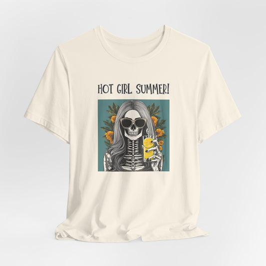 Hot Girl Summer Skeleton Drinking Margarita Tee