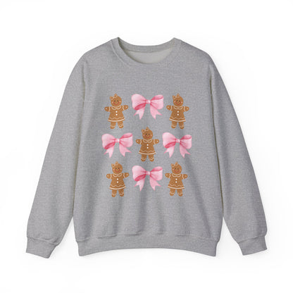 Coquette Pink Gingerbread Christmas Sweatshirt