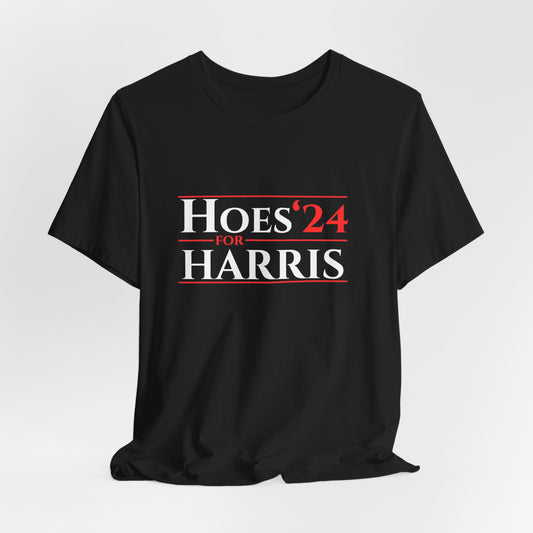 Hoes for Harris '24 Unisex Graphic Short Sleeve Tee Political Humor