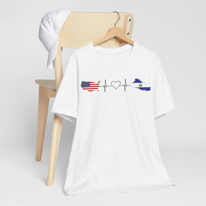 Heritage Heartbeat Tee: USA & El Salvador