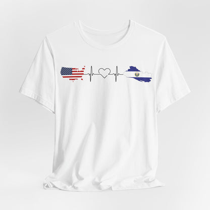 Heritage Heartbeat Tee: USA & El Salvador