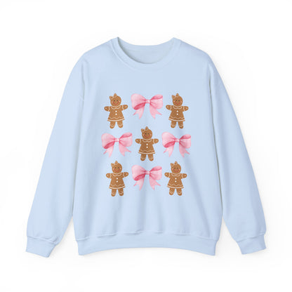 Coquette Pink Gingerbread Christmas Sweatshirt