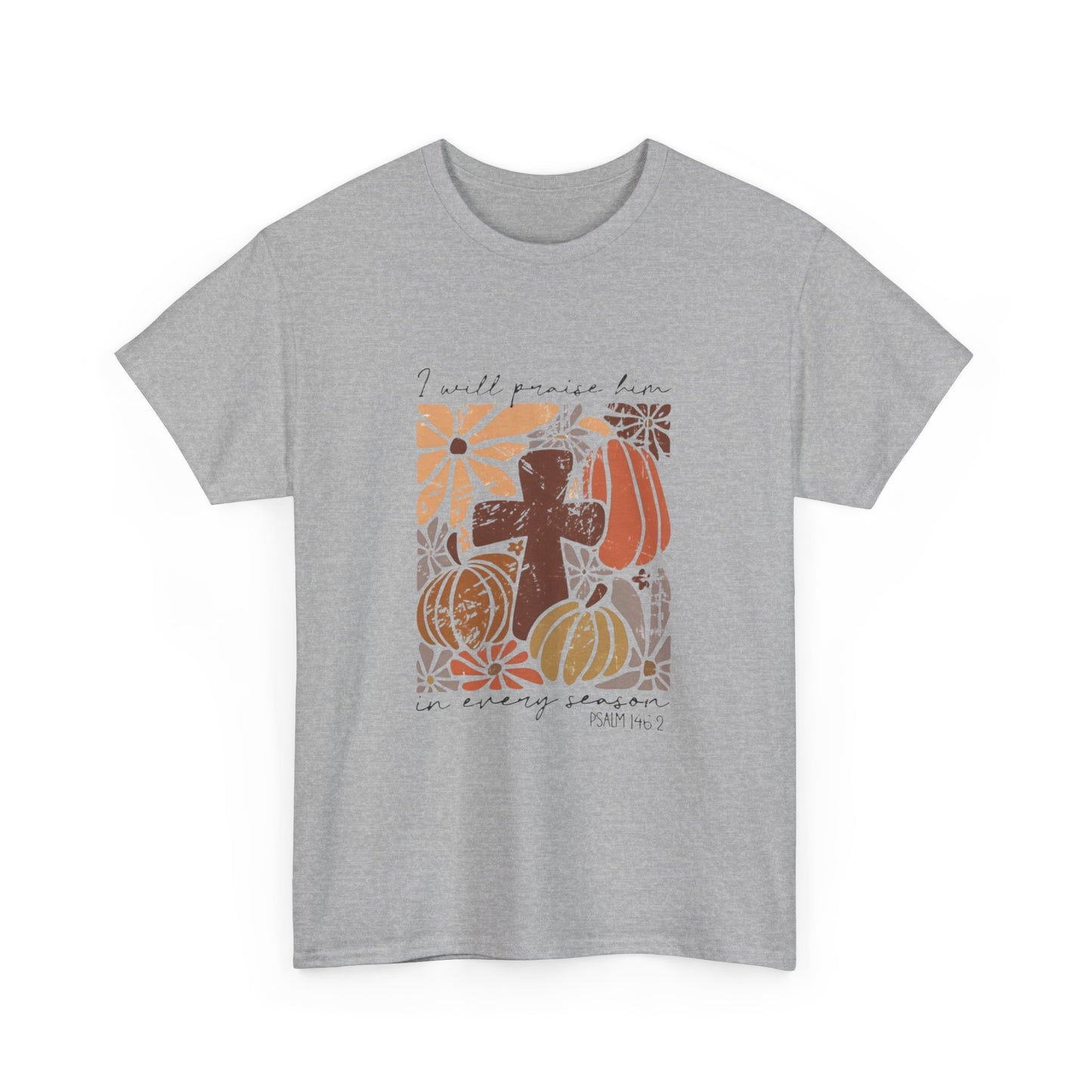 Religious Cross and Pumpkin Unisex Tee