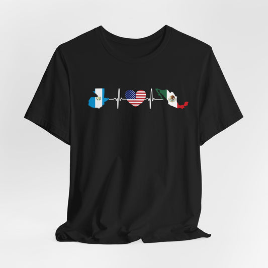 Heritage Heartbeat Tee: USA, Guatemala & Mexico