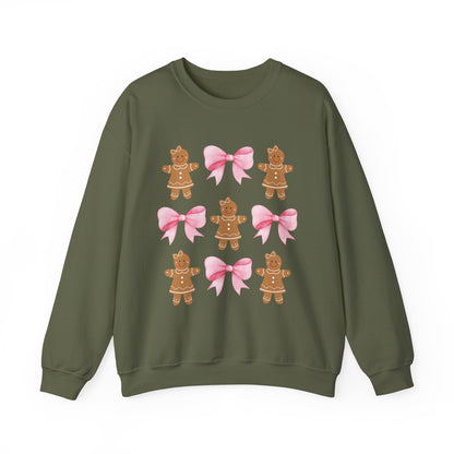 Coquette Pink Gingerbread Christmas Sweatshirt