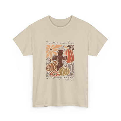 Religious Cross and Pumpkin Unisex Tee