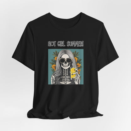 Hot Girl Summer Skeleton Drinking Margarita Tee