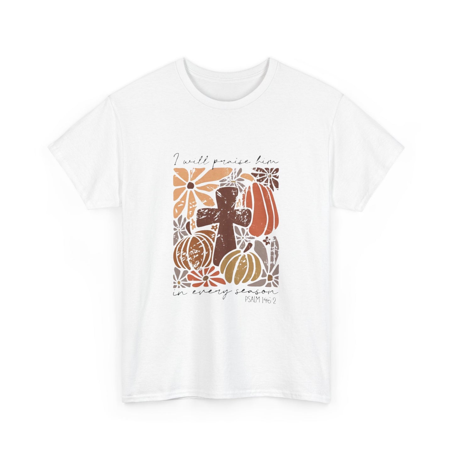 Religious Cross and Pumpkin Unisex Tee