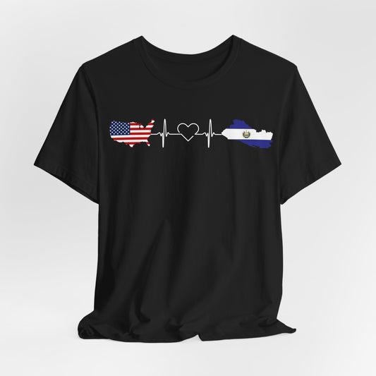 Heritage Heartbeat Tee: USA & El Salvador