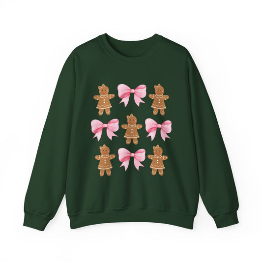 Coquette Pink Gingerbread Christmas Sweatshirt