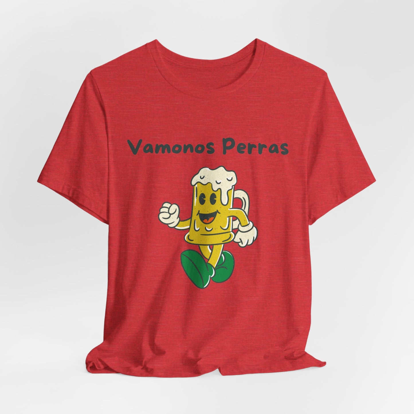 Vamonos Perras Cheerful Beer Mug T-Shirt | Unisex Jersey Short Sleeve Tee