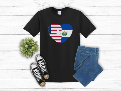 USA El Salvador Heart T-Shirt