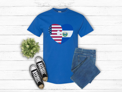 USA El Salvador Heart T-Shirt