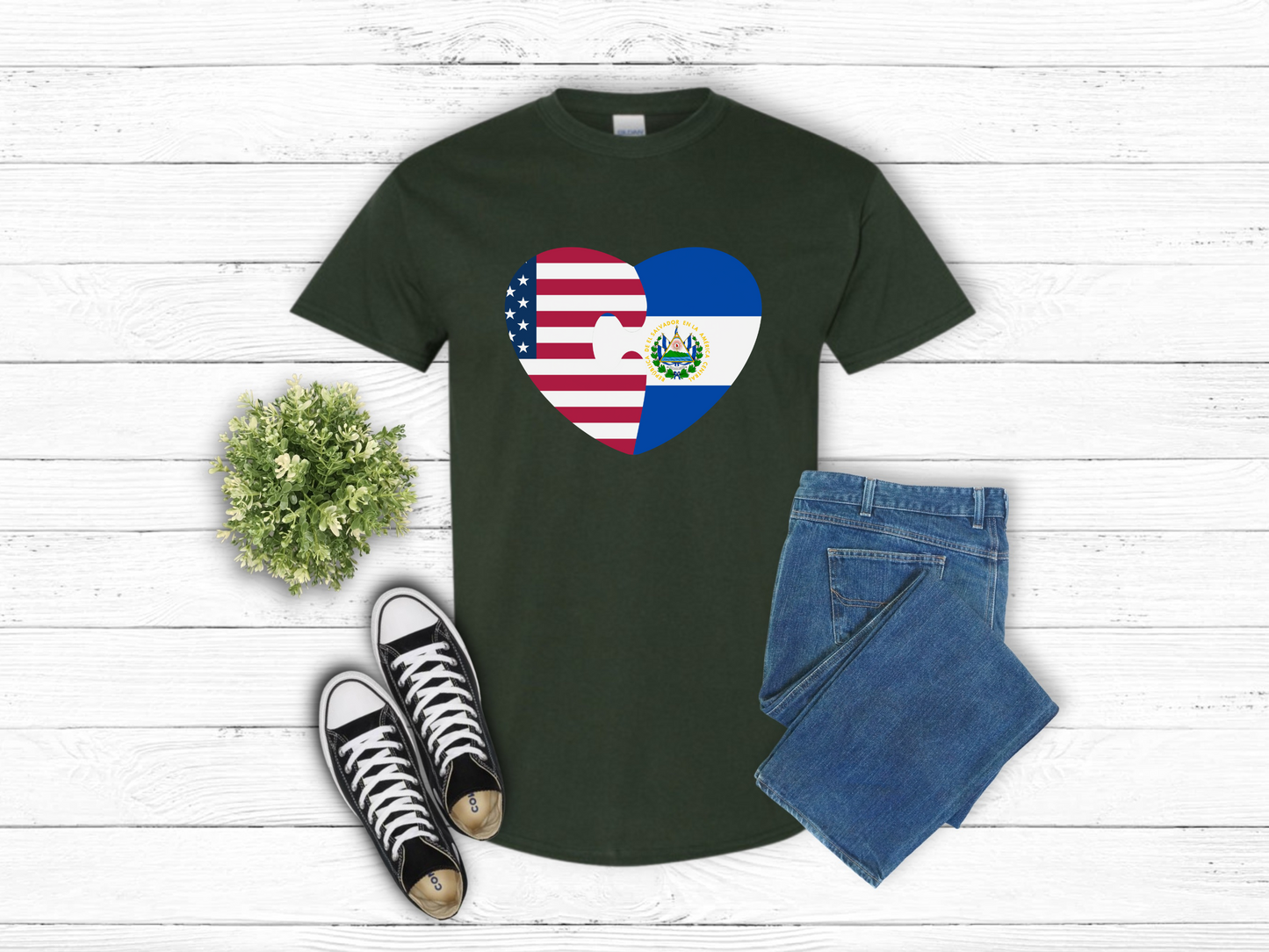 USA El Salvador Heart T-Shirt