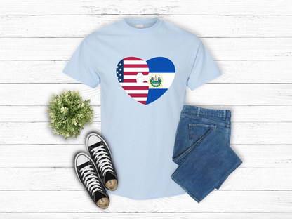 USA El Salvador Heart T-Shirt