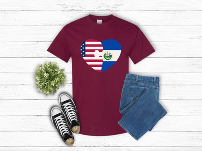 USA El Salvador Heart T-Shirt