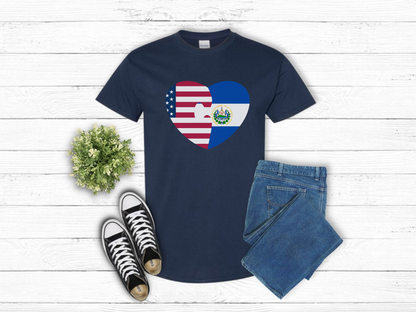 USA El Salvador Heart T-Shirt