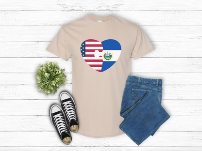 USA El Salvador Heart T-Shirt