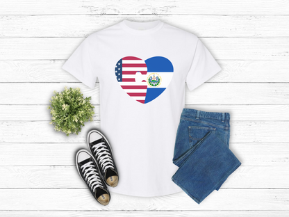 USA El Salvador Heart T-Shirt